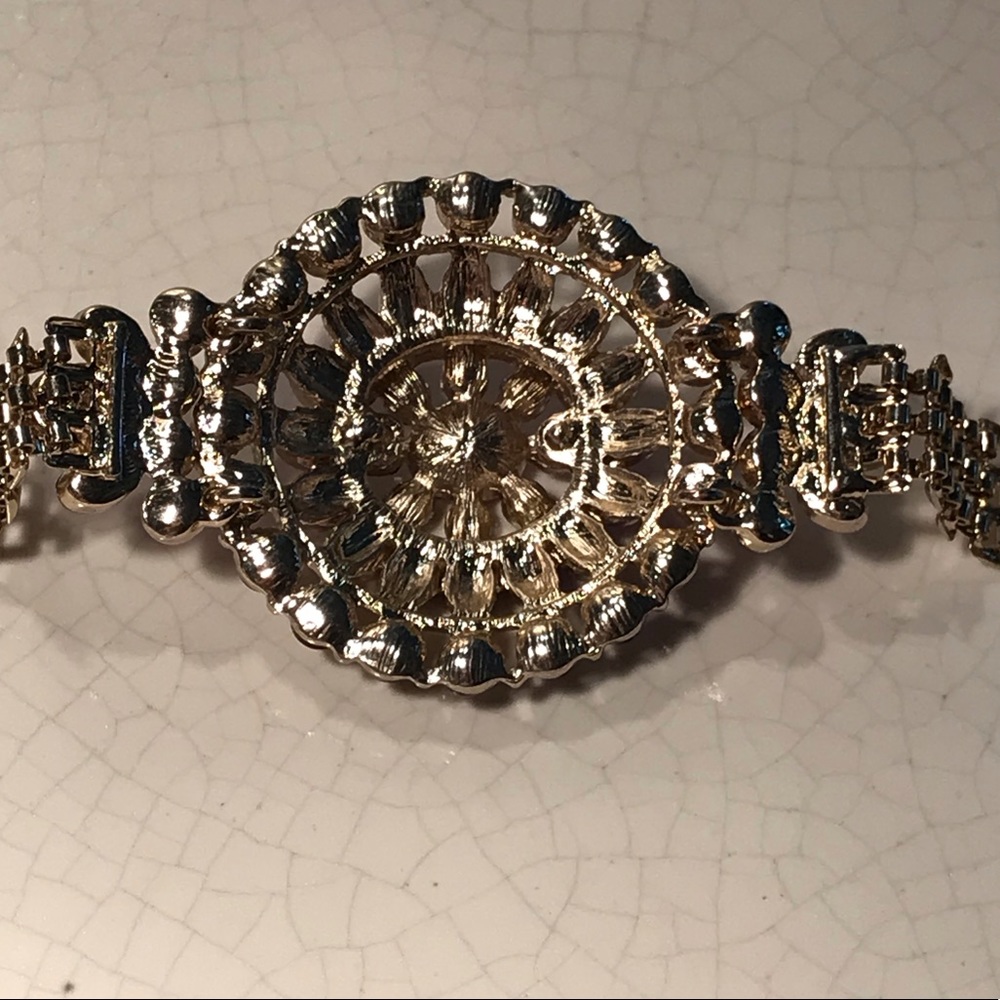 Ann Taylor Loft Purple Gold Statement Bracelet - Picture 7 of 7